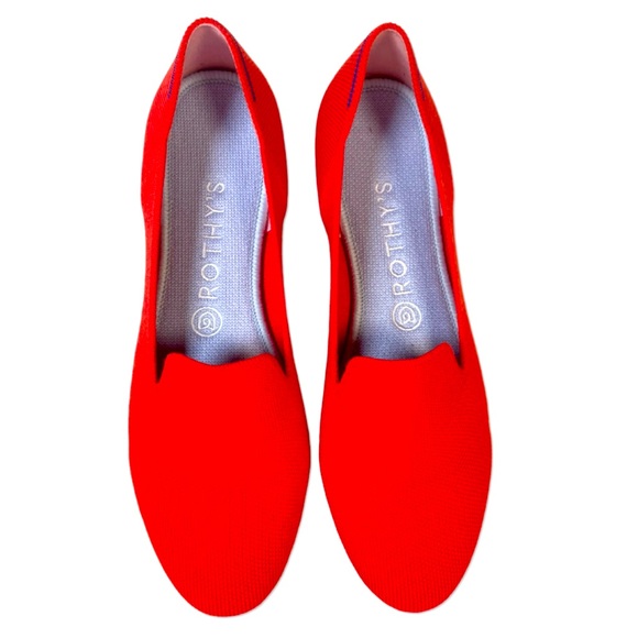 Rothy's Shoes - Rothy's The Loafer Women's Sz 8.5 Merino Wool Knit Flats Shoes Blaze Orange Red